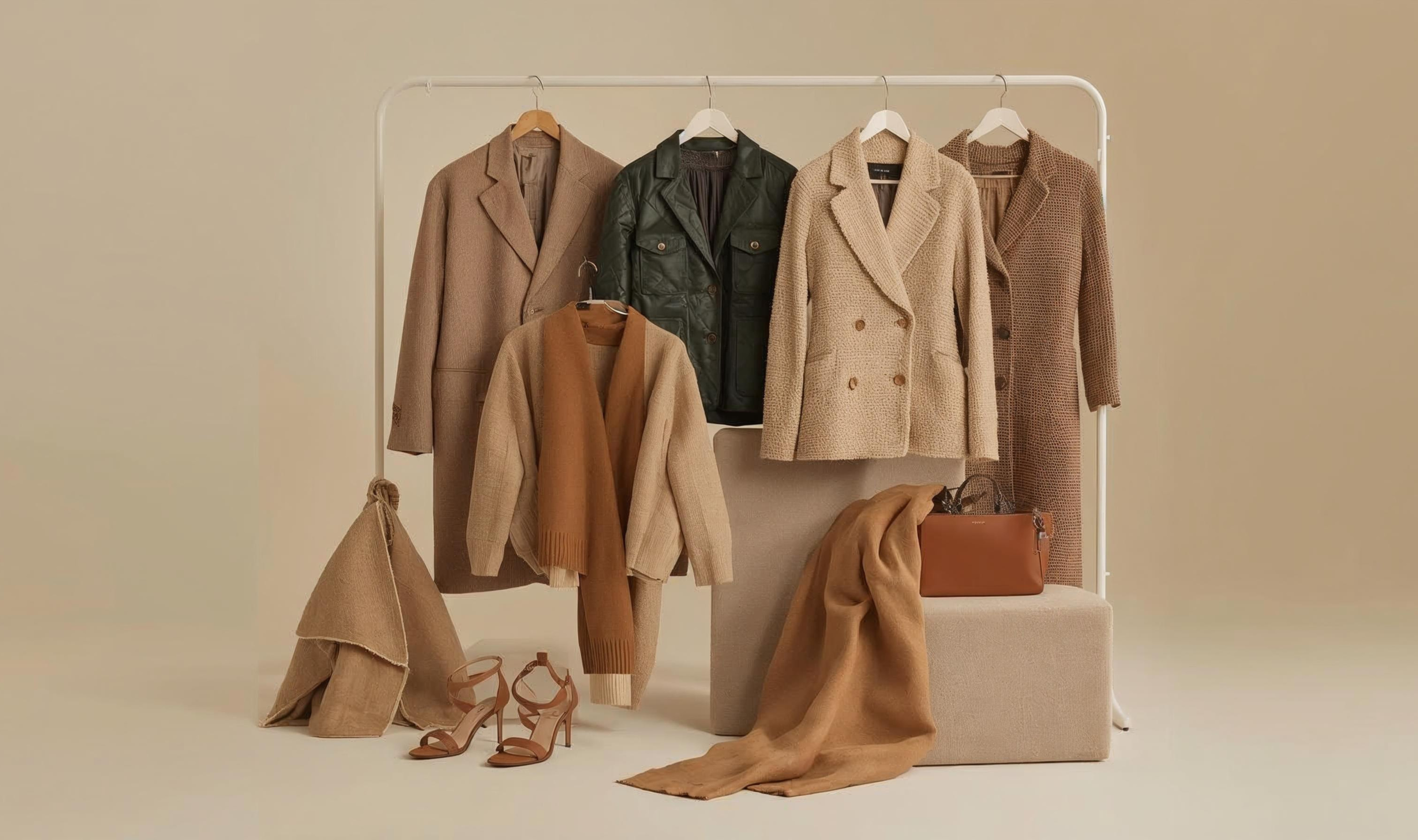 neutral color outfit beige grey white minimalist wardrobe elegant timeless fashion