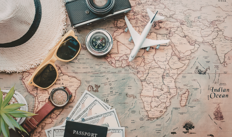 organized travel essentials packing suitcase accessories passport phone charger travel kit