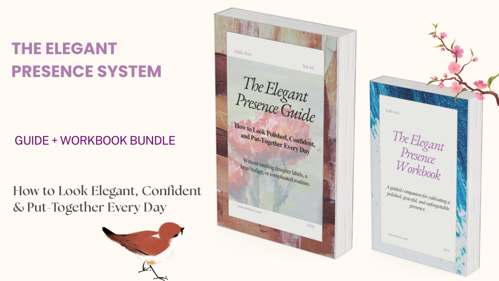 The Elegant Presence System guide and workbook bundle for building an elegant and confident everyday presence