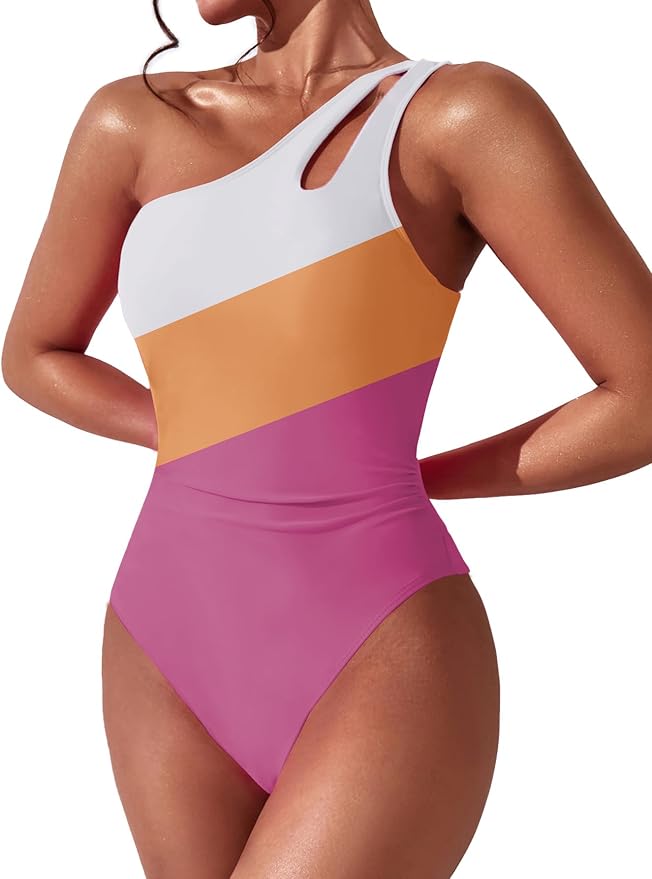 Women's one-piece swimsuit with elegant silhouette and timeless beachwear style