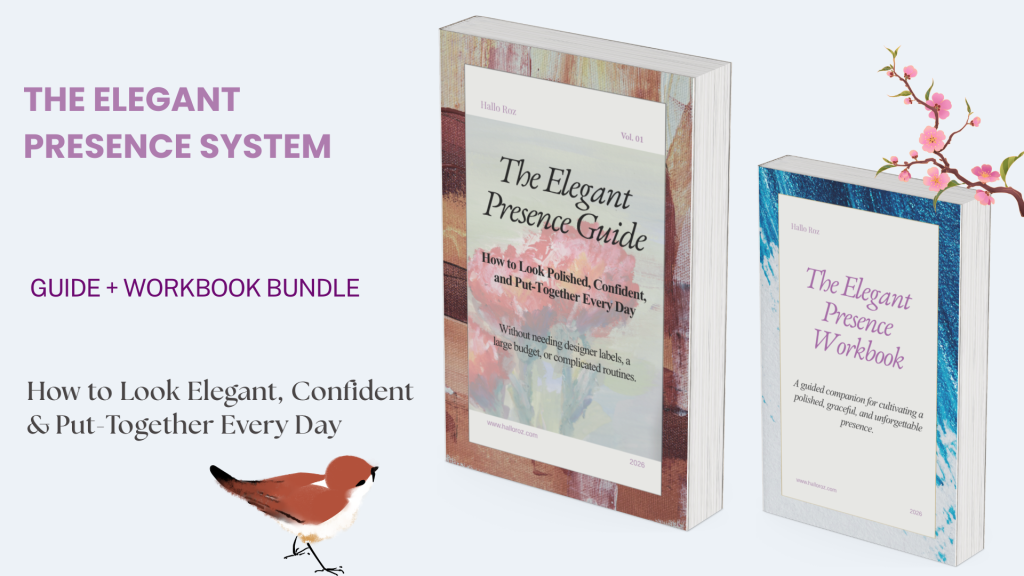The Elegant Presence System guide and workbook bundle for building an elegant and confident everyday presence